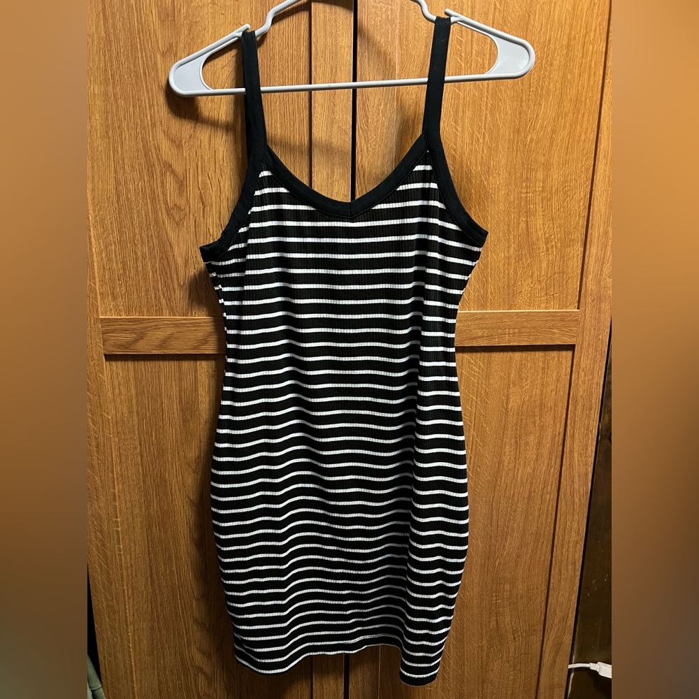 Black and White Striped Dress